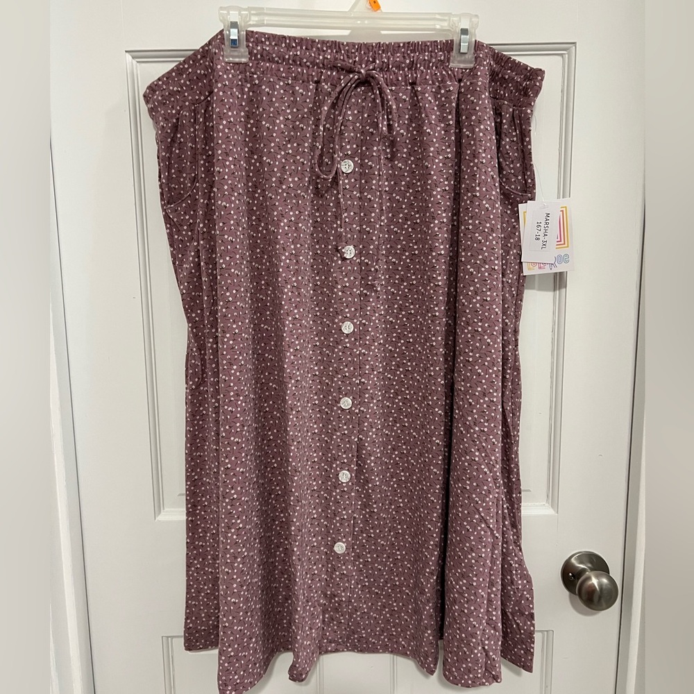 LuLaRoe Mauve Button-Down Marsha Skirt